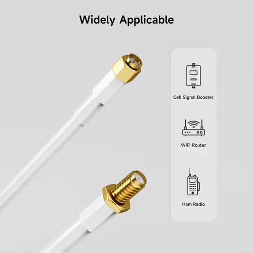 Vista 7 de Phonetone Cable coaxial 4D-FB SMA macho a SMA hembra 23.0 ft (23 pies) Cable flexible antiinterferencias de baja pérdida resistente a la intemperie