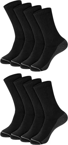 Vista 19 de Hanes Paquete de calcetines para hombre, calcetines deportivos acolchados que absorben la humedad, calcetines atléticos, 6, 8 o 12 pares Negro