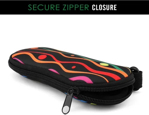 Vista 72 de MoKo - Estuche suave, ultra ligero, de neopreno, para lentes de sol, con cremallera y clip para cinturón