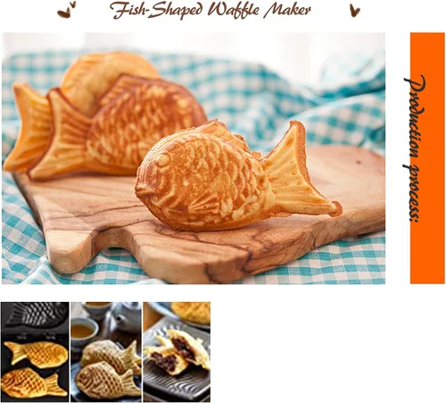 Vista 6 de Taiyaki - Molde para tartas en forma de pez, molde doble para hacer panqueques en forma de pez