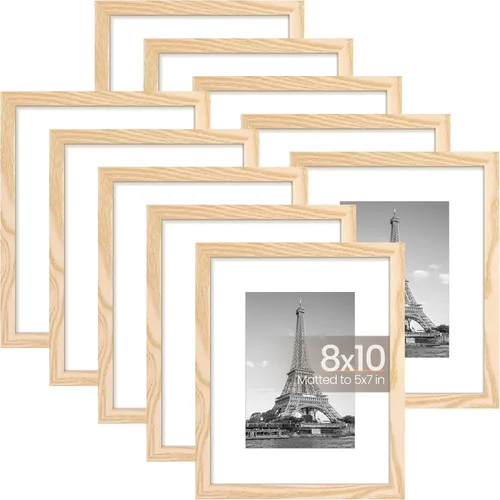 Vista 19 de upsimples Juego de 10 portarretratos de 4 x 6, para exhibir fotos de 3.5 x 5 con paspartú o 4 x 6 sin marco de fotos, collage para pared o mesa