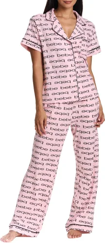 Vista 13 de bebe Conjunto de pijama de dama de honor de 2 piezas para mujer, camisa y pantalones de manga corta con botones Negro 24