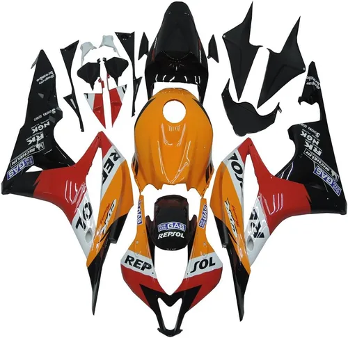 Vista 12 de Carenado negro brillante para Honda 2007 2008 CBR600RR CBR 600RR nueva inyección ABS plásticos cuerpo kit cuerpo trabajo 07 08