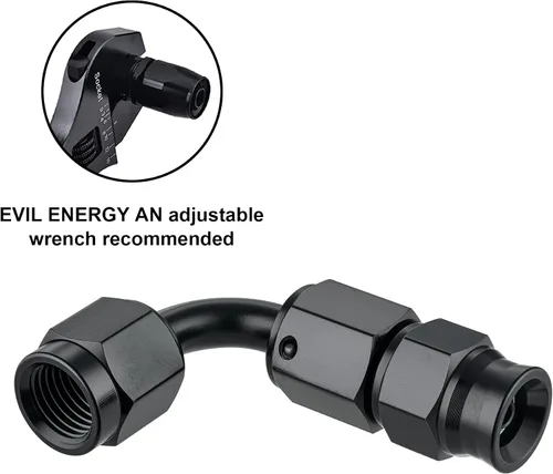 Vista 6 de EVIL ENERGY 3AN PTFE manguera extremo montaje 90 grados negro para manguera de PTFE solamente 2PCS