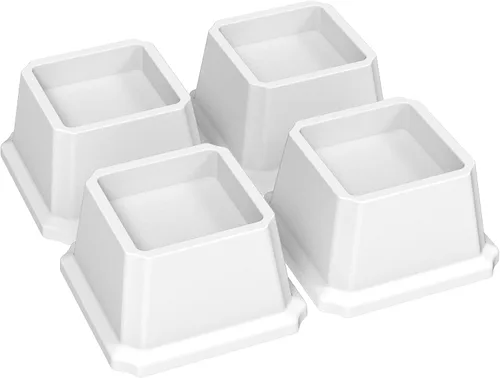Vista 10 de Elevadores de cama de 1 pulgada, resistentes, paquete de 4 elevadores de muebles de cama, elevadores de 1,500 libras para sofá y mesa, color blanco