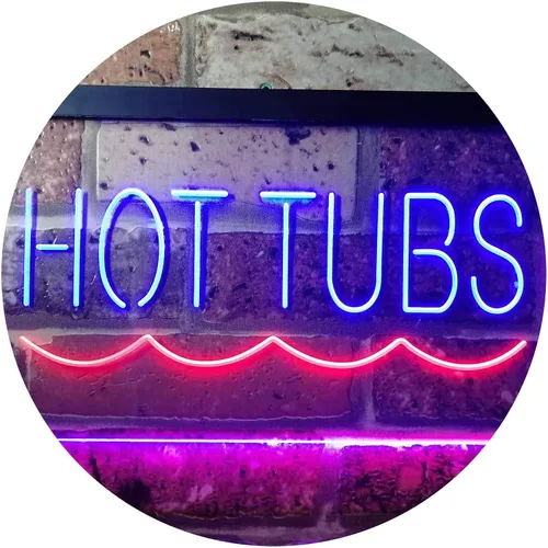 Vista 13 de ADVPRO Hot Tubs Supply Dual Color LED Neon Sign Blue & Red 12" x 8.5" st6s32-i3375-br