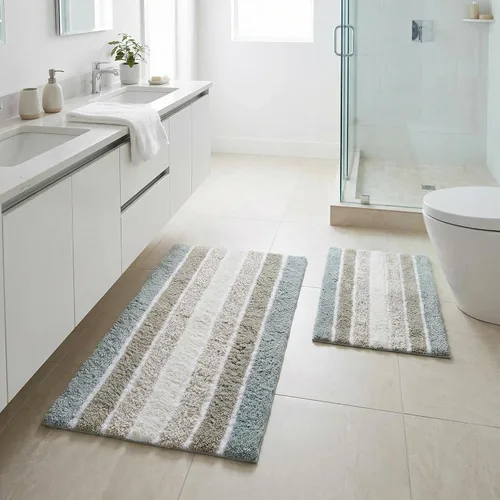 Vista 12 de Alfombra de baño diferente Alfombra de baño absorbente suave de algodón antideslizante para baño, alfombra costera neutra lavable