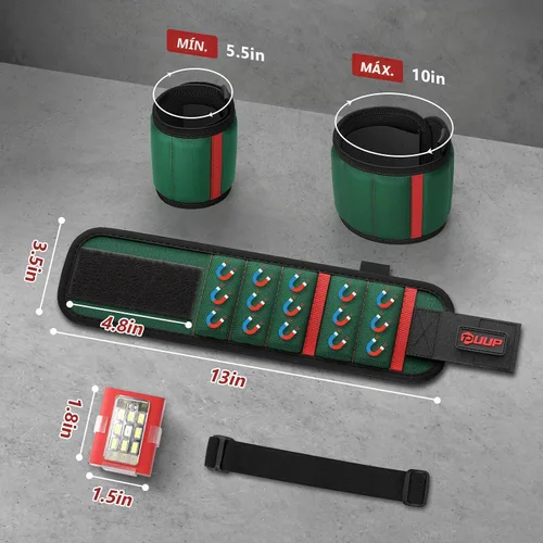 Vista 2 de UUP - Pulsera magnética con cinturón de herramientas de luz LED, regalos para hombres mecánicos