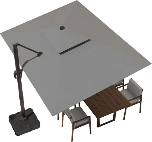 Vista 20 de Sombrilla de 10 x 13 pies para exteriores, sombrilla grande rectangular con viga voladiza, resistente, con rotación de 360°, sombrilla con Beige