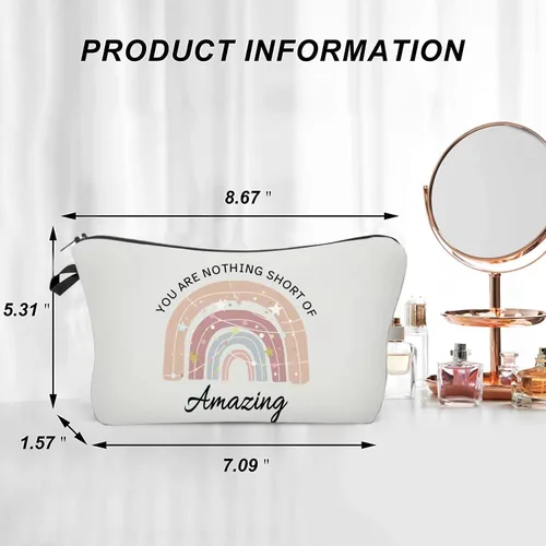 Vista 6 de Bolsa de maquillaje para bolso, bolsas de cosméticos para mujer, regalo inspirador para mujer, pequeña bolsa de cosméticos divertida, bolsa de viaje
