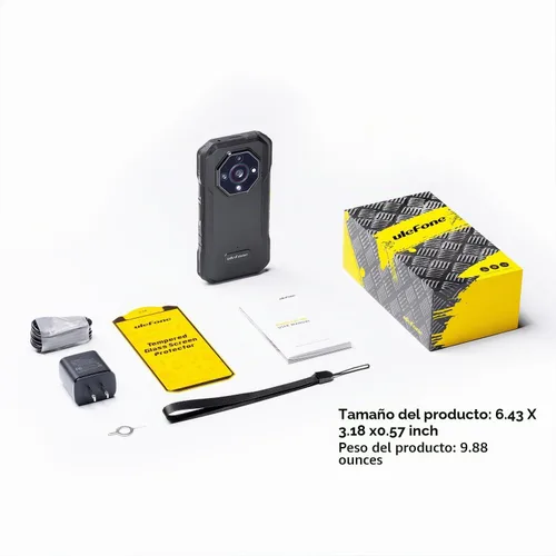 Vista 9 de Ulefone Armor X32 Pro 5G Teléfono resistente, MTK Dimensity 6300, 16+256GB, Android 15, Widevine L1, visión nocturna de 64MP/25MP, linterna Negro