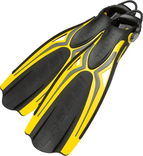 Vista 7 de Cressi Aletas de tacón abierto para adultos con correa elástica para buceo - Fuerza, potencia, comodidad, estética, ligereza - Thor EBS: Made in
