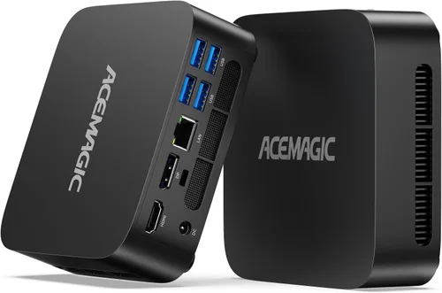 Vista 15 de ACEMAGIC Mini PC K1 AMD Ryzen 4300U (Beats i3-10110U/3500U), 8GB RAM 256GB SSD, Mini computadora de escritorio 4K Triple Display/4xUSB3.2, USB-C