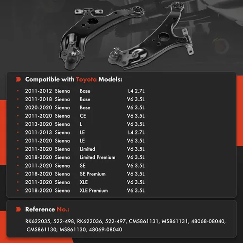 Vista 2 de Brazo de control inferior delantero A-Premium, con rótula y buje