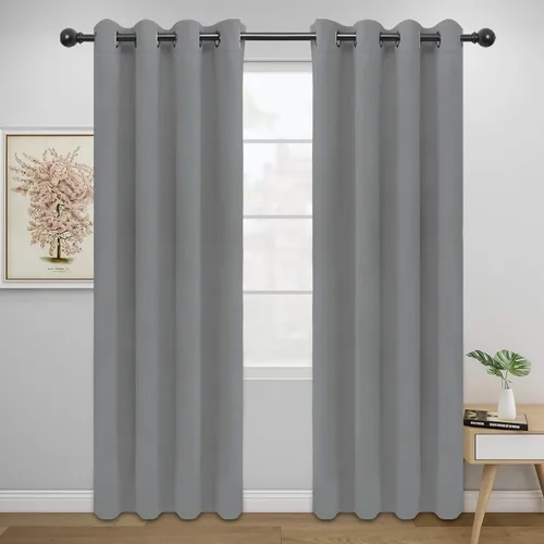 Vista 266 de Easy-Going - Cortinas opacas para dormitorio, aislamiento térmico sólido con ojales, cortinas de ventana para reducción de ruido, cortinas