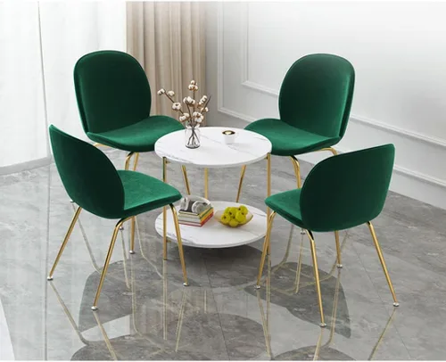 Vista 6 de Mesa de Centro 2 Tier Coffee Table Small Round Side Table with Storage & Sturdy Metal e Legs Modern Circle Table for Living Room Bedroom Kitchen Tea
