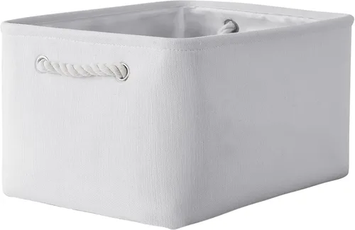 Vista 11 de TheWarmHome Contenedores de almacenamiento para estantes, tamaño mediano, 3 unidades, 13.8 pulgadas de largo x 9.8 pulgadas de ancho x 6.7 pulgadas