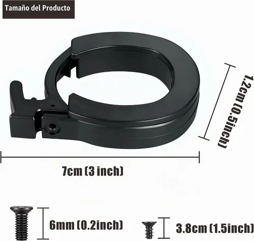 Vista 2 de Anillo de guardia plegable frontal redondo de bloqueo compatible con piezas de scooter eléctrico Ninebot MAX G30