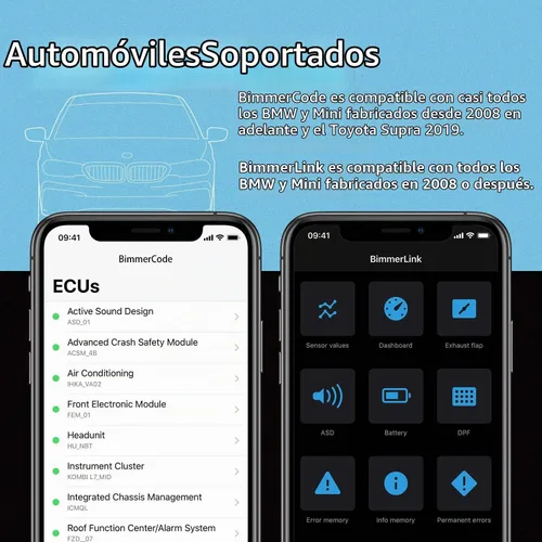 Vista 4 de Vgate vLinker BM Plus Bluetooth BLE OBD2 escáner para BMW/Mini, funciona con iPhone y Android, desbloquea funciones ocultas del coche en BimmerCode
