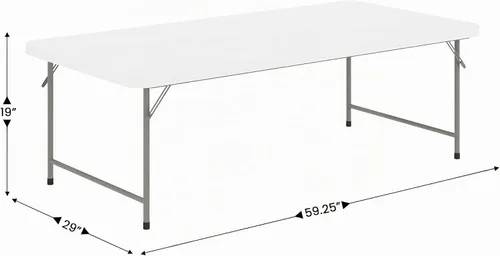 Vista 2 de EMMA + OLIVER Mesa de actividades plegable de plástico blanco granito para niños de 4.93 pies - Mesa de juego