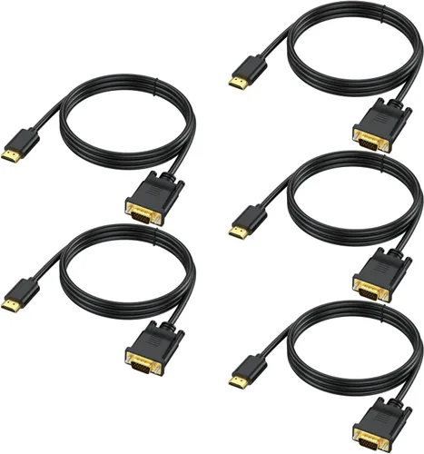 Vista 10 de Cable HDMI a VGA de 3.3 pies, cable HDMI a VGA (hombre a macho) Cables de video HD 1080P compatibles con computadora, computadora de escritorio