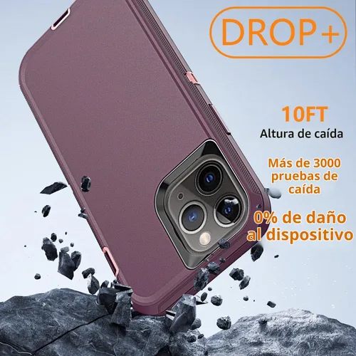 Vista 4 de YmhxcY Funda para iPhone 11 Pro, a prueba de golpes, a prueba de caídas, a prueba de polvo, a prueba de caídas, 3 capas, duradera, funda de teléfono
