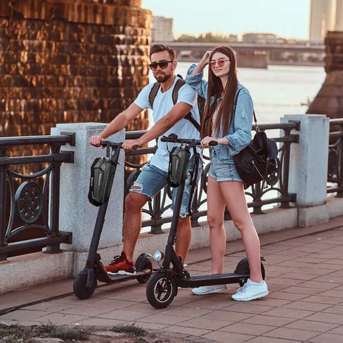 Vista 6 de Epessa Bolsa Universal para Scooter, Bolsa de Manillar de Scooter EVA, Bolsas Delanteras Impermeables para Scooters para Llevar Cargador