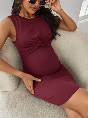 Vista 5 de Verdusa Vestido de maternidad para mujer, sin mangas, ajustado, tipo lápiz, sin mangas