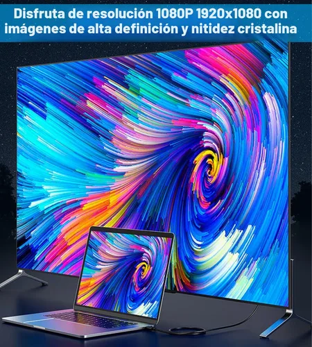 Vista 3 de Herfair - Cable USB C a VGA de 3 pies VGA a USB C adaptador de video Plug & Play 1080P Full HD Type-C Thunderbolt a 15Pin D-Sub pantalla