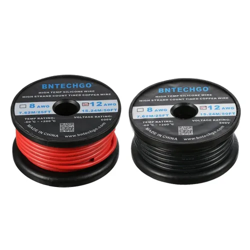 Vista 26 de BNTECHGO Carrete de alambre de silicona calibre 12, 50 pies, color marrón, flexible, 12 AWG, alambre de cobre estañado trenzado