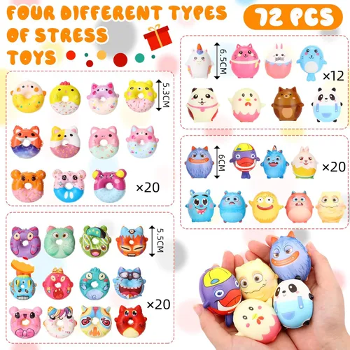 Vista 2 de Halloscume 72 piezas de juguetes de levantamiento lento Kawaii Animal Donut