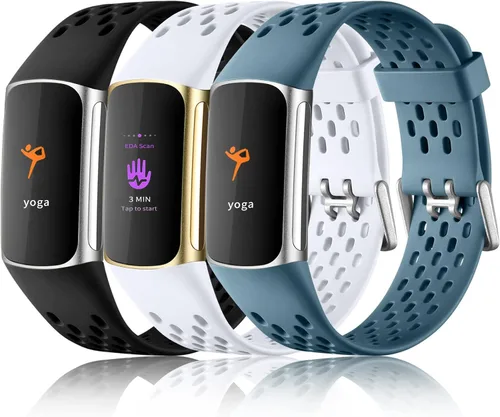 Vista 9 de Maledan Compatible con Fitbit Charge 5/Fitbit Charge 6 bandas para mujeres y hombres, correa deportiva transpirable suave impermeable de repuesto