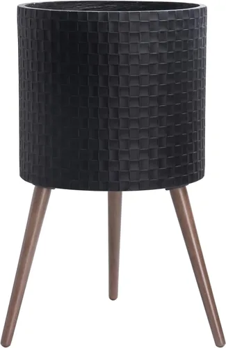 Vista 27 de D'vine Dev Maceta Elegante con Patrón de Azulejos Geométricos Modernos de 12 Pulgadas con Soporte, Portamacetas Decorativo para Interiores