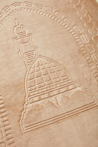 Vista 2 de Alfombra de oración musulmana islámica, gruesa y acolchada grande con cuentas de oración islámica, para viajes Eid, Ramadán, suave y lujoso, ideal