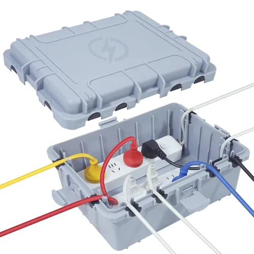 Vista 8 de Caja eléctrica grande para exteriores, impermeable, cubierta de cable de extensión IP54, resistente a la intemperie, protege la regleta