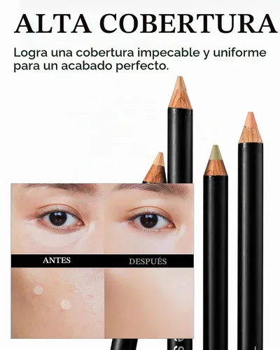 Vista 5 de THESAEM Cover Perfection - Lápiz Corrector Ideal de 0.04 onzas – 0.5 beige hielo para tonos de piel neutros claros 17-19 – Lápiz delgado multiusos