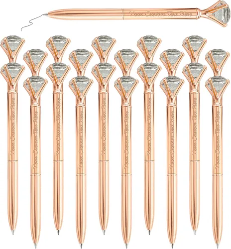 Vista 11 de Bolígrafos personalizados de diamantes personalizados con nombre a granel de metal de cristal grabado, bolígrafos divertidos brillantes a granel