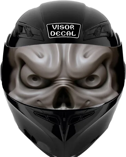 Vista 8 de Calcomanía de visera de calavera para casco compatible con: Icon Shoei Bell HJC Scorpion AGV V2 (V25 Skull)
