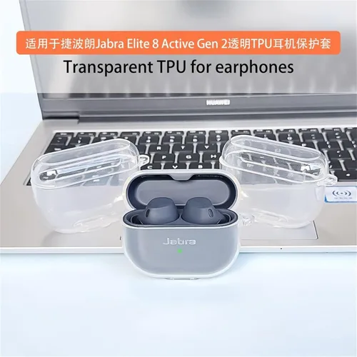 Vista 3 de DAYJOY Paquete de 2 fundas transparentes de TPU suave compatibles con Jabra Elite 10/Elite 8 Active/Elite 8 Active Gen 2/Elite 10 Gen 2, funda