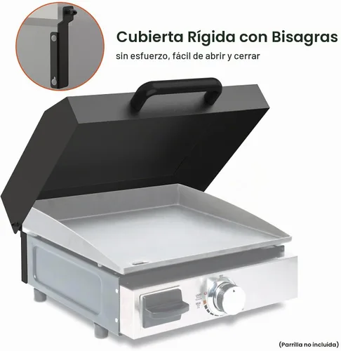 Vista 4 de Stanbroil - Tapa de plancha de 17 pulgadas para modelos de grasa frontal Blackstone Acero con recubrimiento en polvo, se adapta a modelos