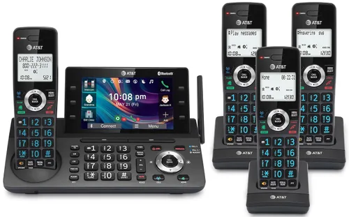 Vista 16 de AT&T DECT 6.0 Teléfono inalámbrico para el hogar y la empresa con contestador, pantalla a color grande de 5", atajo de un solo toque, conferencia