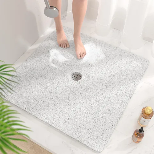 Vista 27 de HITSLAM - Tapete cuadrado para ducha, de 24 x 24 pulgadas, tapete de baño antideslizante para bañera, tapetes de baño de alcachofa de PVC suave