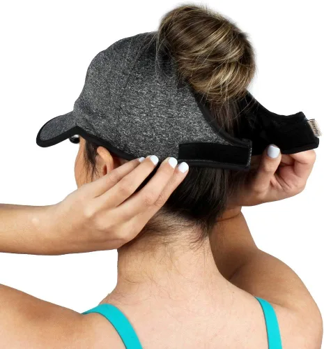 Vista 8 de Ponyflo Sombrero de cola de caballo activo - Gorras de cola de caballo para mujer, diseñadas para cabello rizado