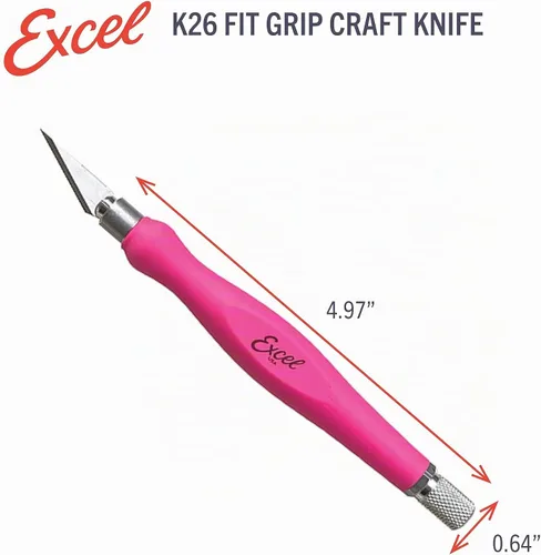 Vista 5 de Excel Blades Fit Grip - Cuchillo para manualidades con hoja en ángulo de acero al carbono ultra afilada #11 - Cuchillo de precisión con agarre