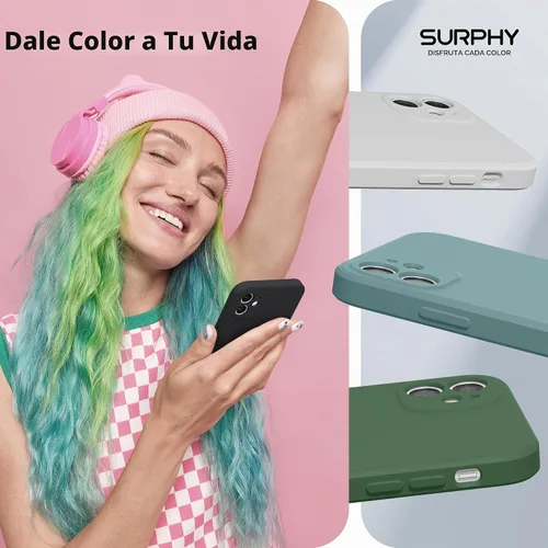 Vista 7 de SURPHY Diseño para iPhone 11 con protección de cámara, diseño delgado de borde recto, funda de silicona líquida para iPhone 11 de 6.1 pulgadas, negro