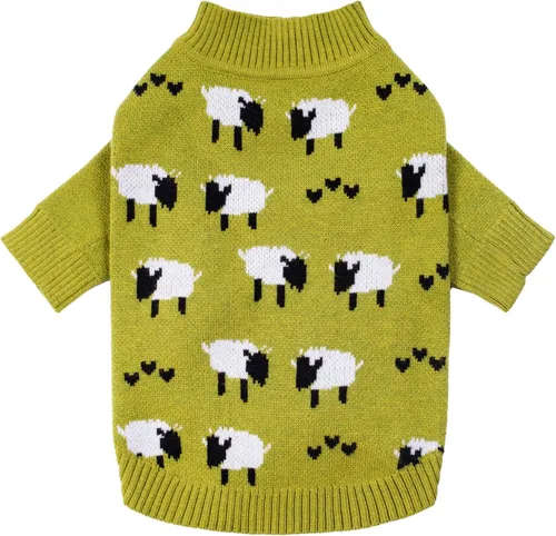 Vista 9 de Fitwarm Suéter de plátano para perro, ropa térmica de invierno para perros pequeños, niños y niñas, atuendo para mascotas, marrón, amarillo, XS