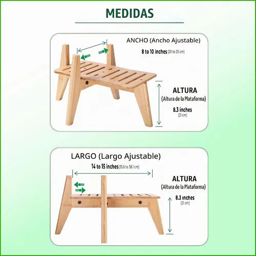 Vista 3 de Soporte para dispensador de alimentos de agua para perros, soporte automático para comederos para perros, apto para perros grandes, bambú Bambú-DL