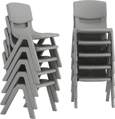 Vista 30 de Flash Furniture - Silla escolar apilable de plástico azul con altura de asiento de 10 1/2 pulgadas Variado
