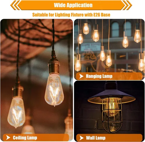 Vista 7 de [Usado] winsaLED Bombillas LED equivalentes a 25 W, 2700 K, color blanco suave, no regulables, ST19 de 2 W, bombillas Edison LED con base E26, 90