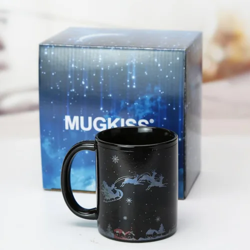 Vista 7 de Taza mágica que cambia de color de 12 onzas, taza de café navideña con caja de regalo para mujeres, hombres y niños